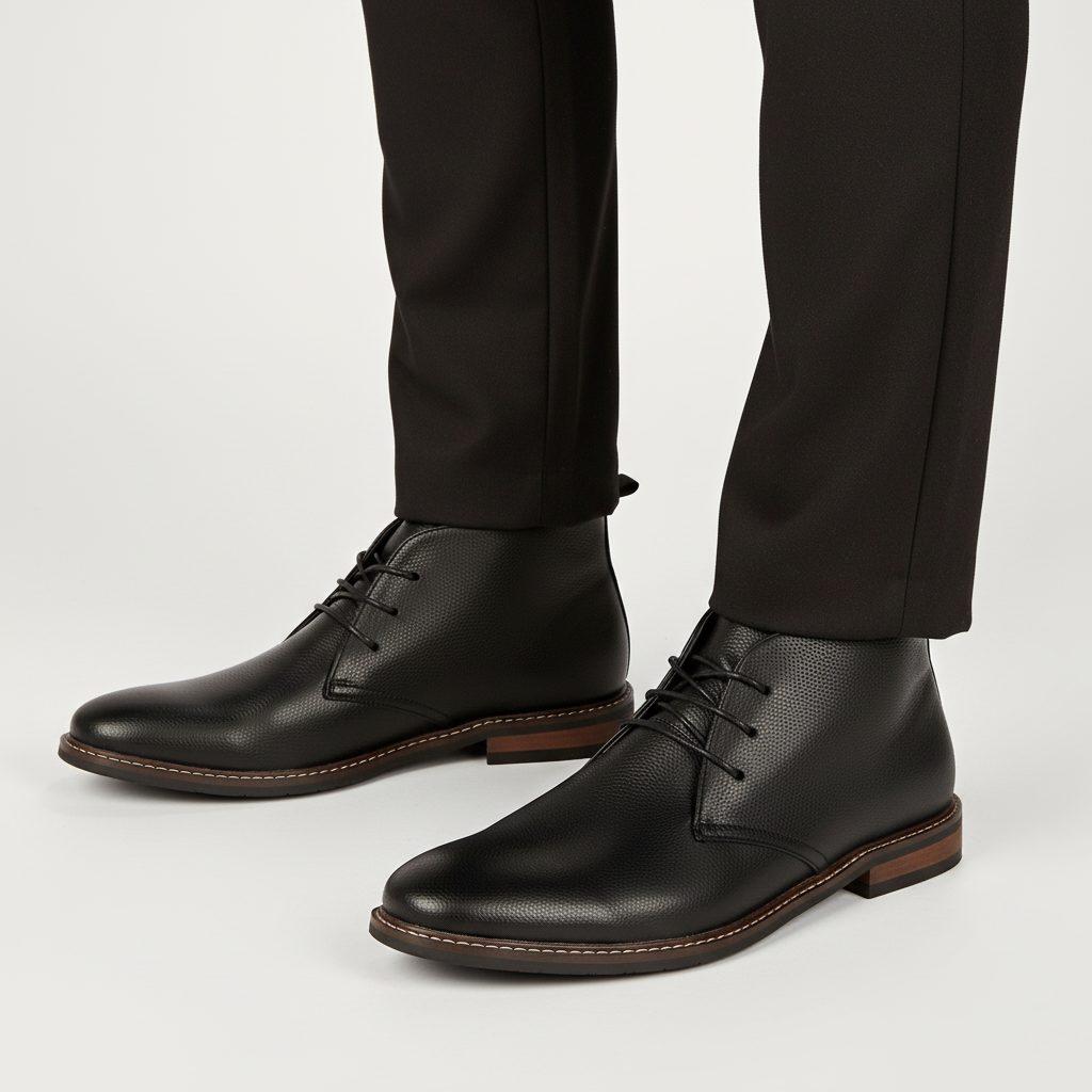 Bottines Homme en Suédine à Lacets - Noir