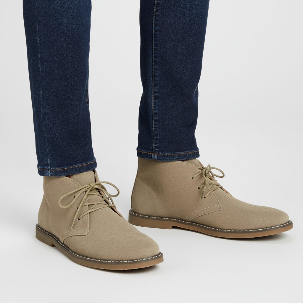 Bottines Homme en Suédine à Lacets - Khaki Suede
