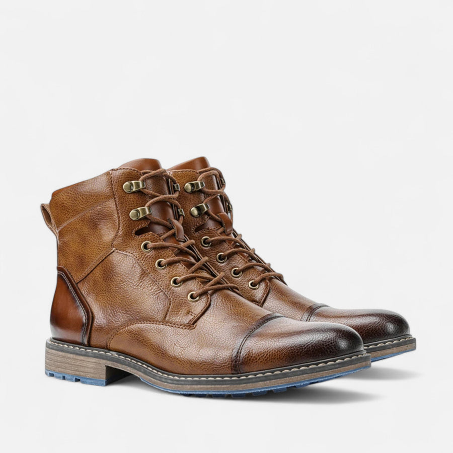 Bottines Homme Simili Cuir Légères Style Rétro
