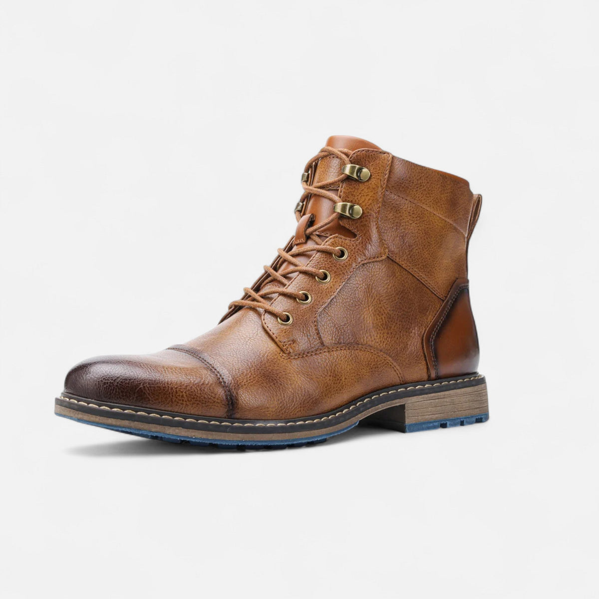 Bottines Homme Simili Cuir Légères Style Rétro - Marron