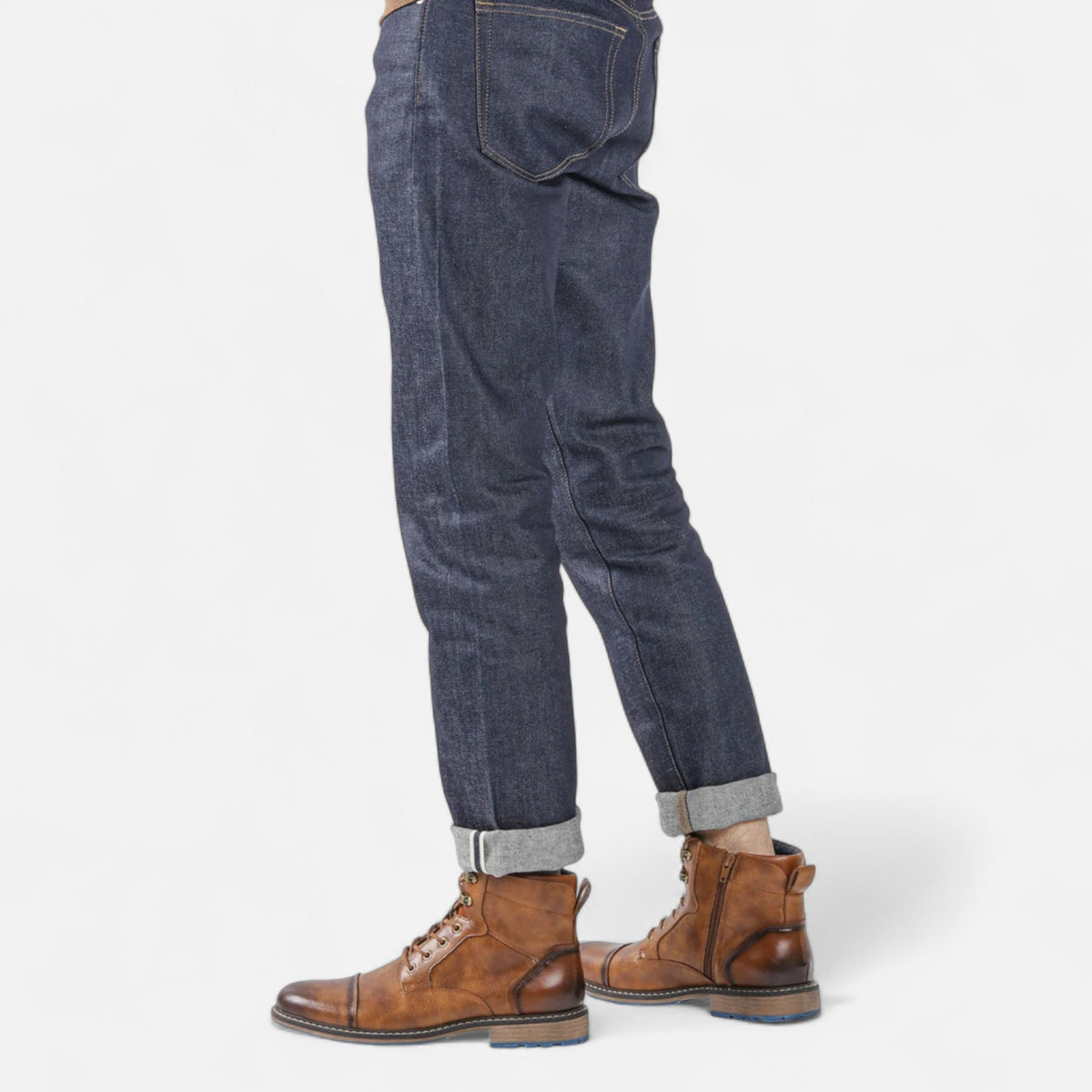 Bottines Homme Simili Cuir Légères Style Rétro