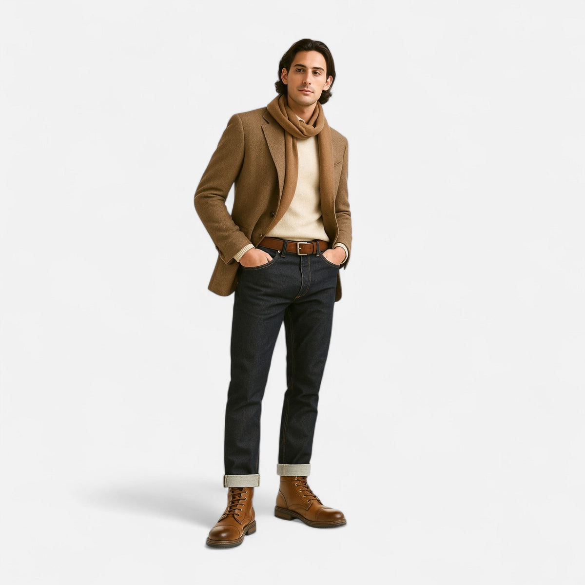 Bottines Homme Simili Cuir Légères Style Rétro