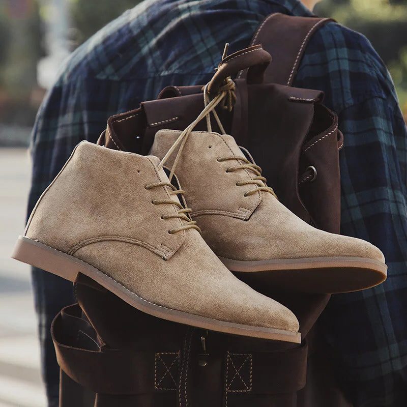 Bottines Lacets Daim Homme