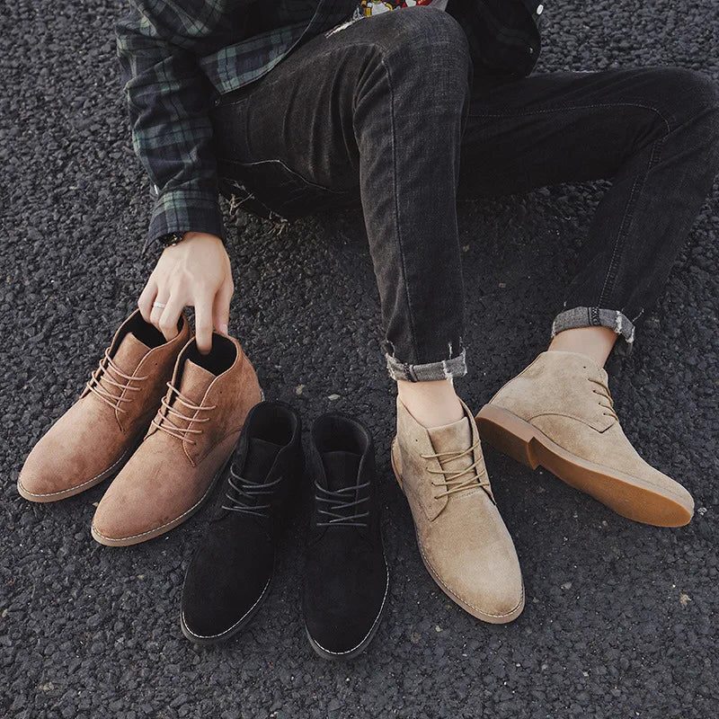 Bottines en daim à lacets pour homme
