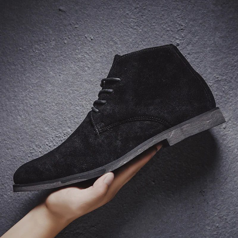 Bottines en daim à lacets pour homme - Noir