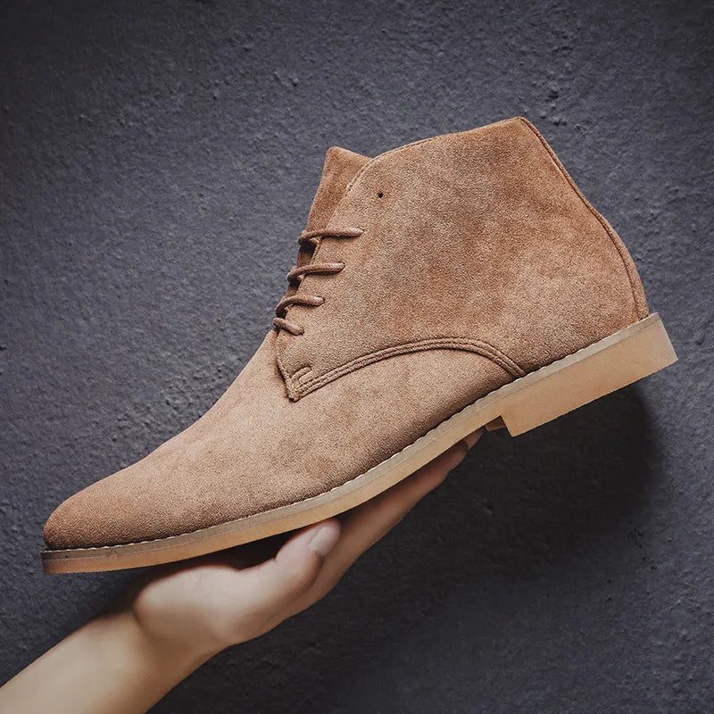 Bottines en daim à lacets pour homme - Marron