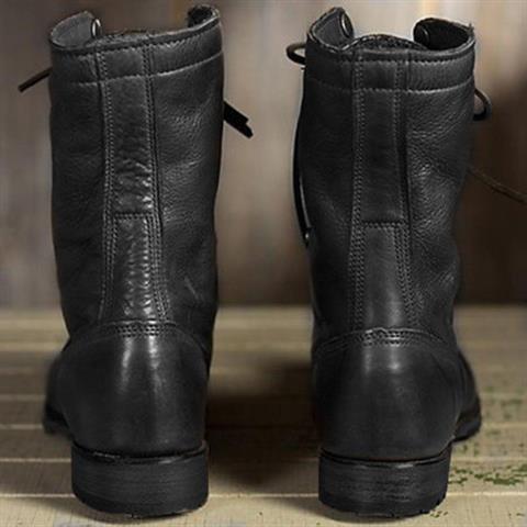Bottines Lacets Femme Simili Cuir Talon Bloc Revers