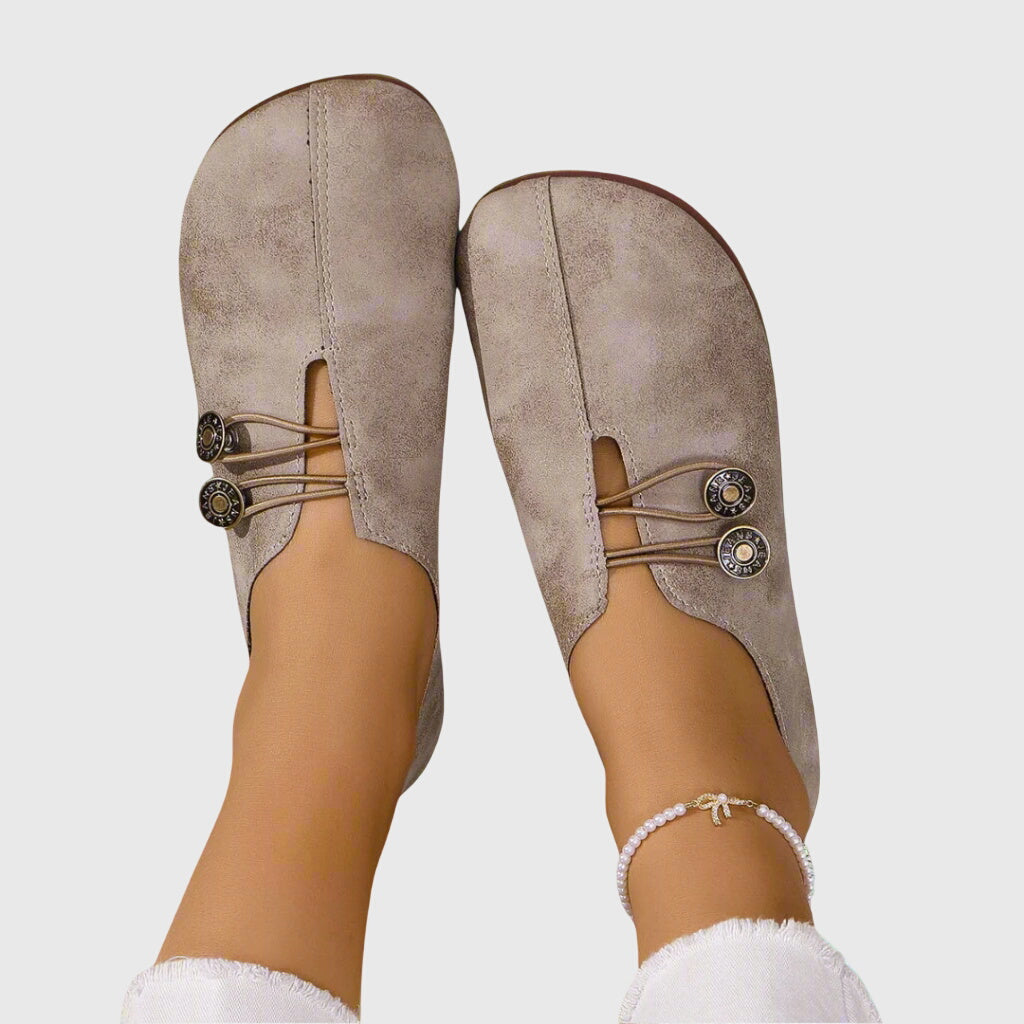 Bottines Lacets Suédine Femme Bout Rond - Marron Clair