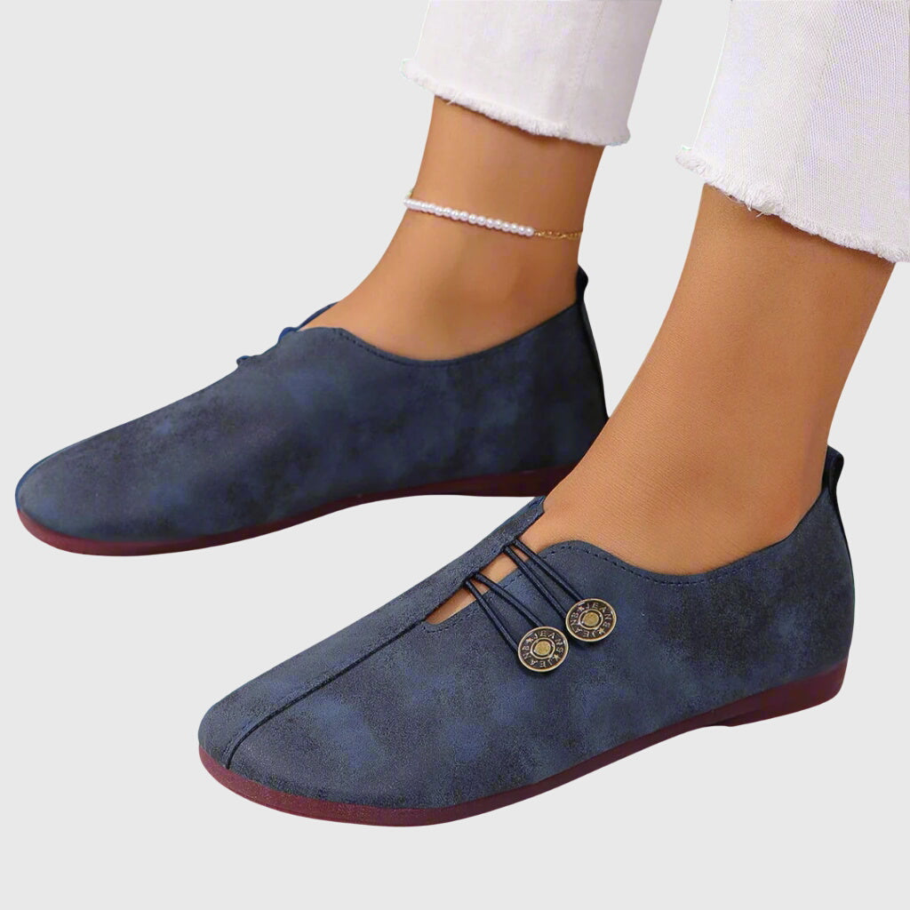Bottines Lacets Suédine Femme Bout Rond - Bleu