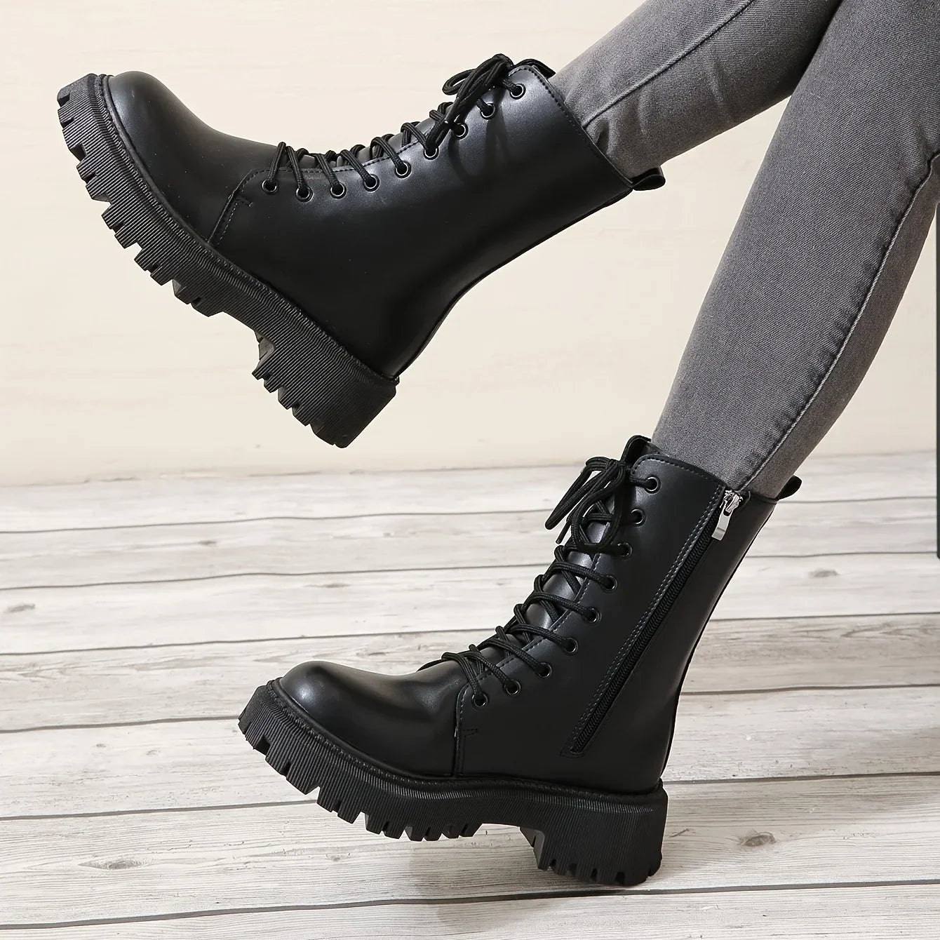 Bottines Militaires Femme à Lacets