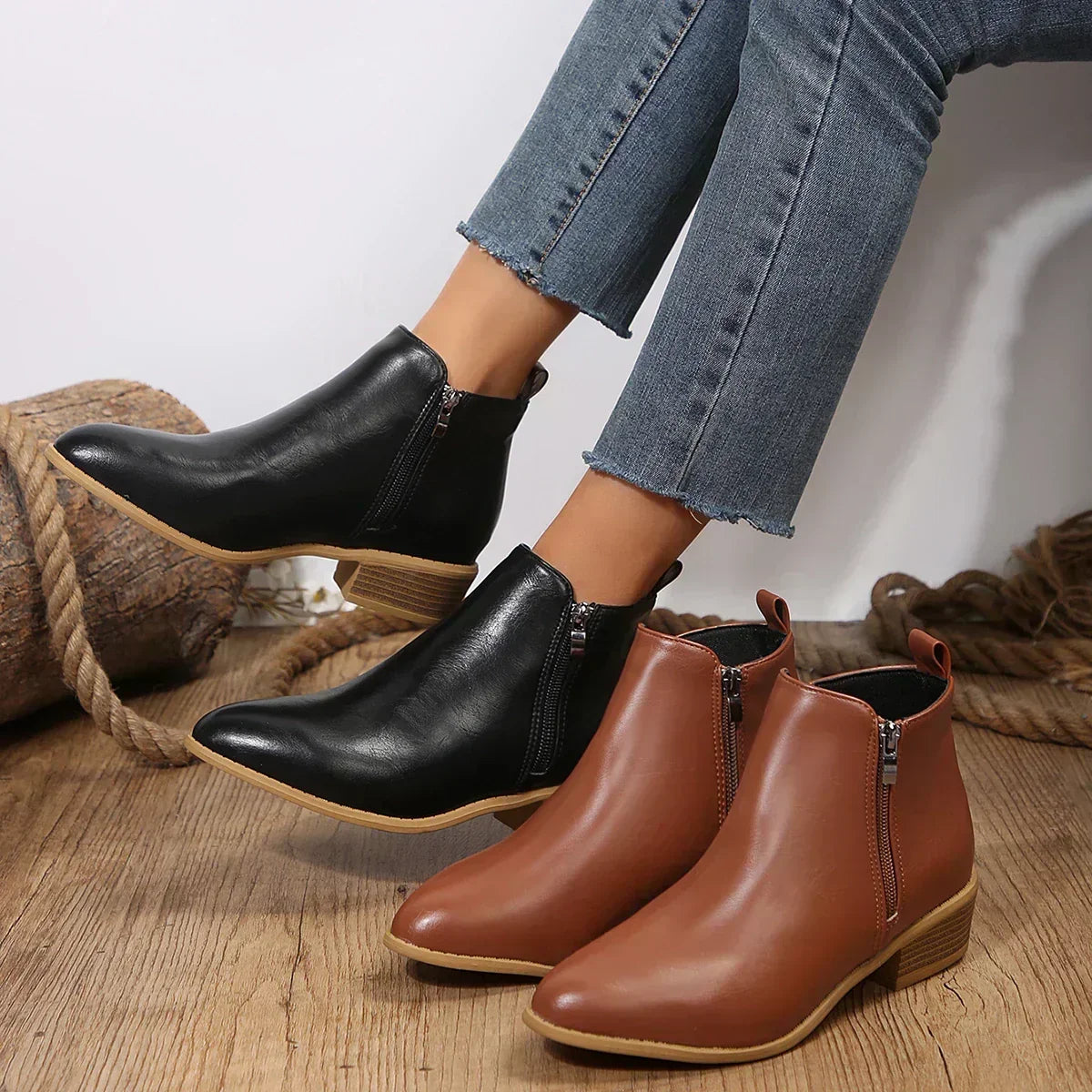 Bottines orthopédiques confort femme talon bloc