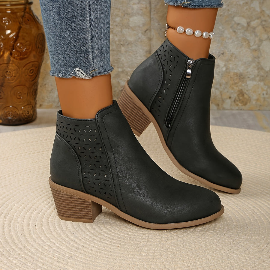 Bottines Orthopédiques Femme Confort Talon Large Semelle Antidérapante