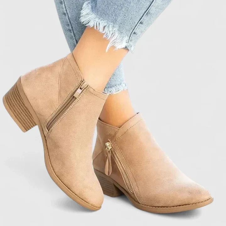 Bottines orthopédiques femme à talon - Beige