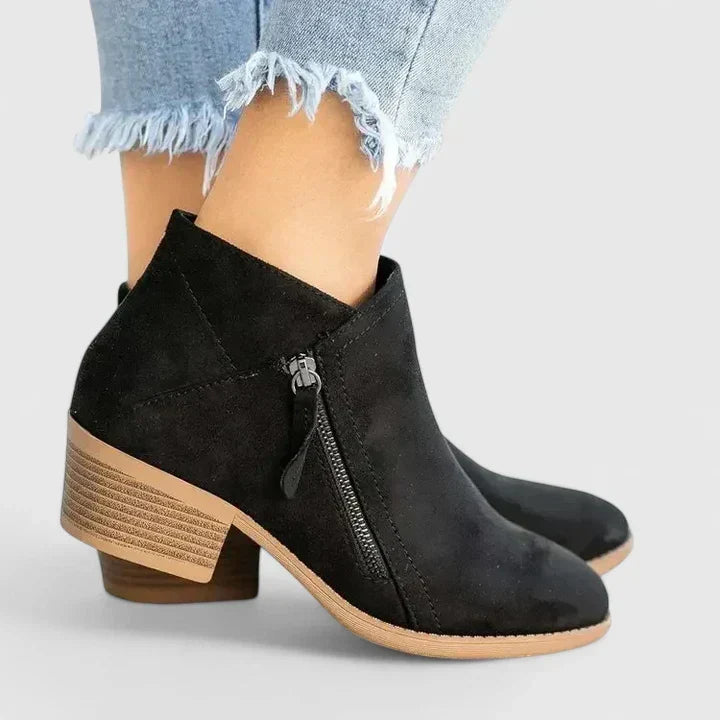 Bottines orthopédiques femme à talon - Noir