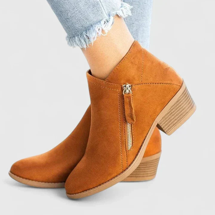 Bottines orthopédiques femme à talon - Orange