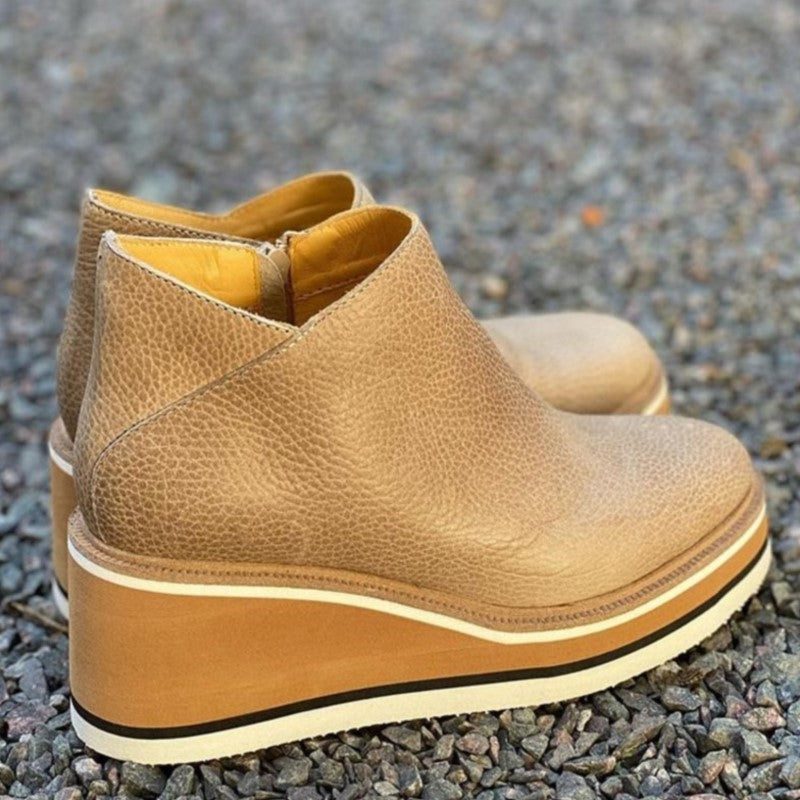 Bottines plateforme femme semelle épaisse à enfiler