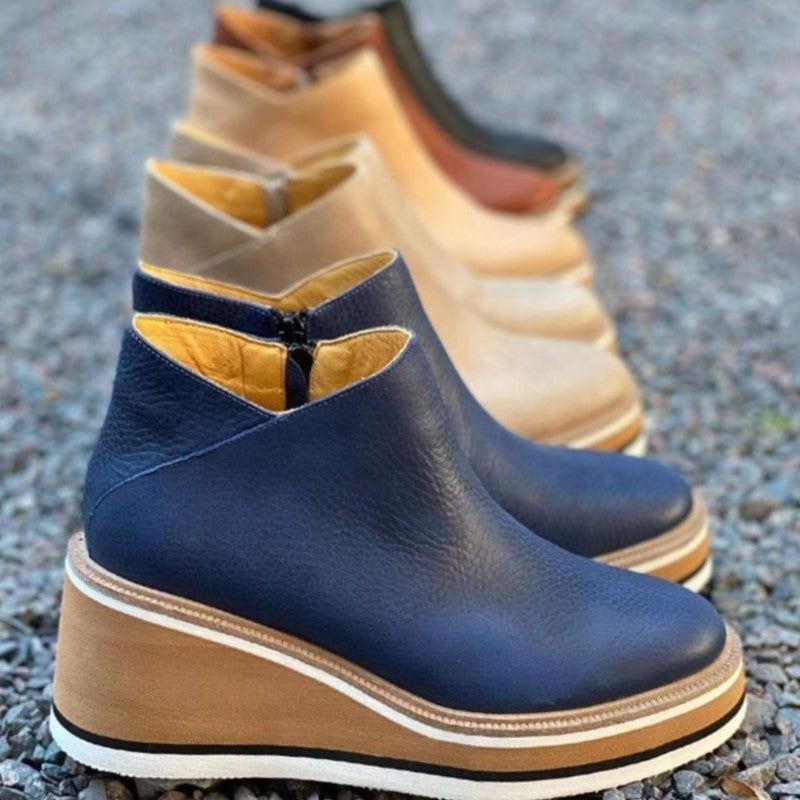Bottines plateforme femme semelle épaisse à enfiler