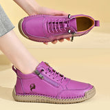 Bottines Plates Femme Rétro Bout Rond