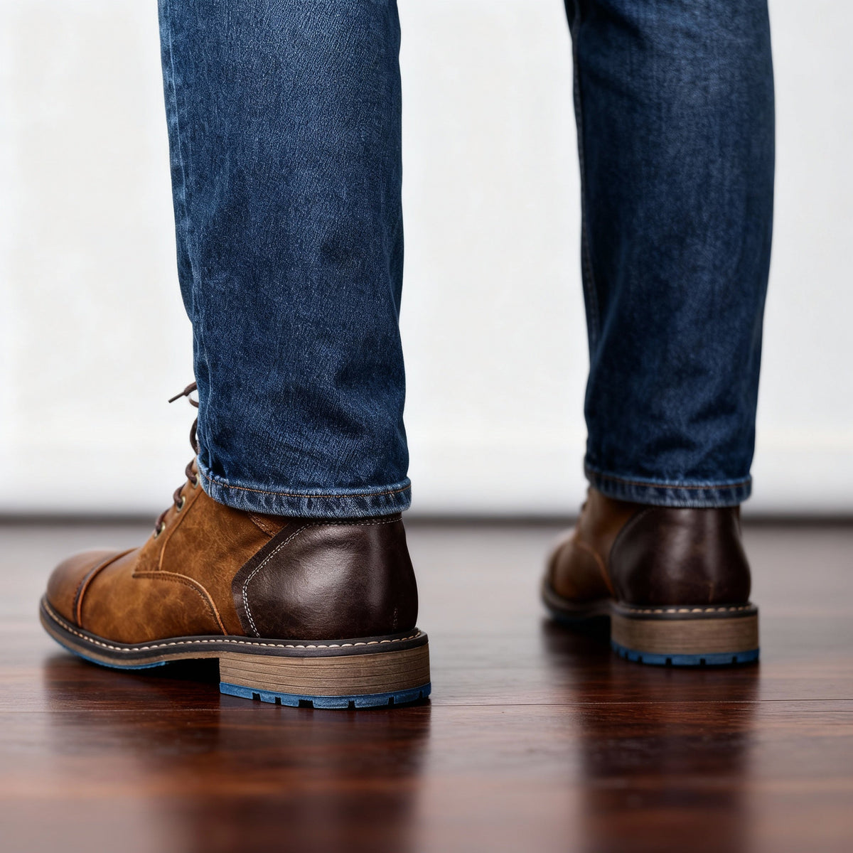 Bottines style militaire à lacets