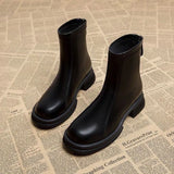 Bottines Talon Bloc Femme Plateforme Zip Dos