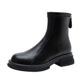 Bottines Talon Bloc Femme Plateforme Zip Dos