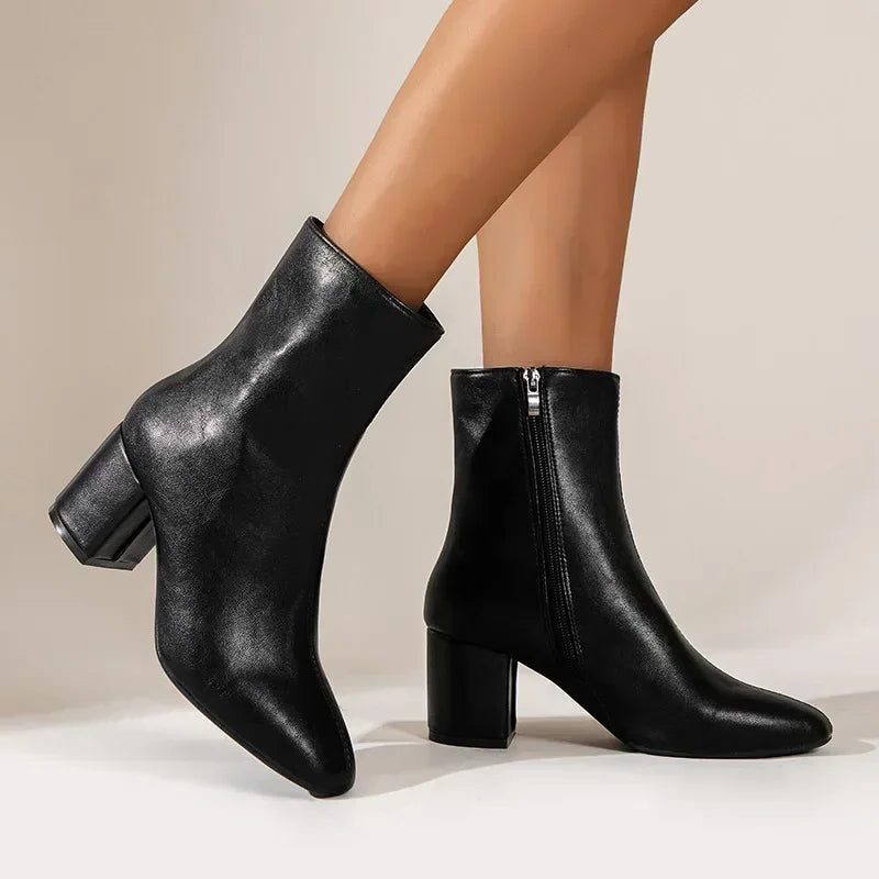 Solenne - Bottines Talon Bloc Pointu