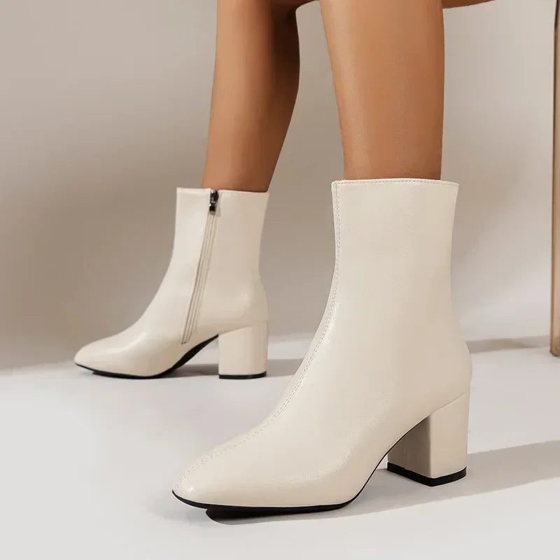 Solenne - Bottines Talon Bloc Pointu