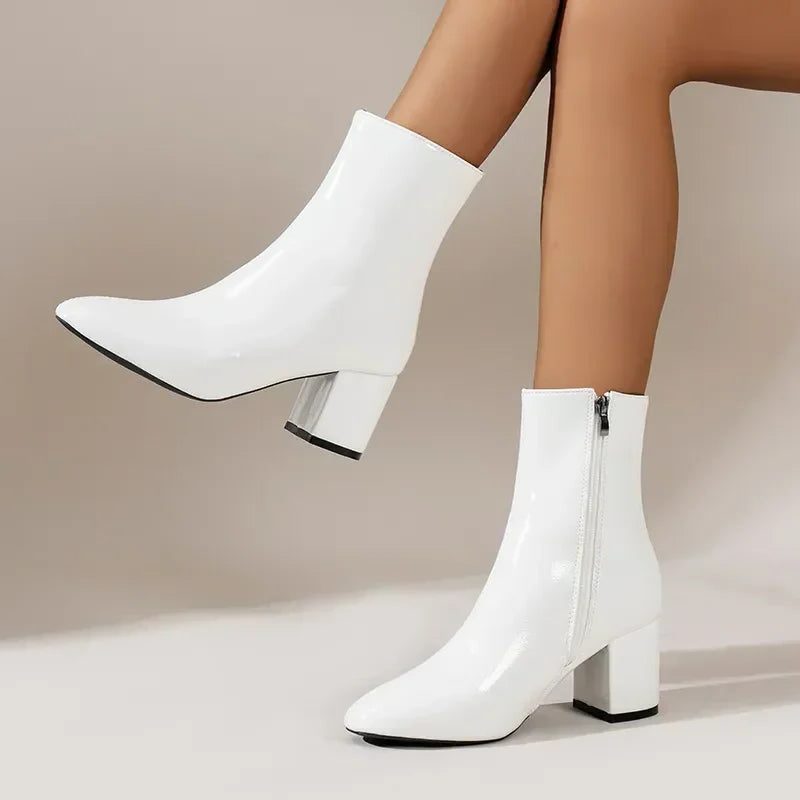 Solenne - Bottines Talon Bloc Pointu