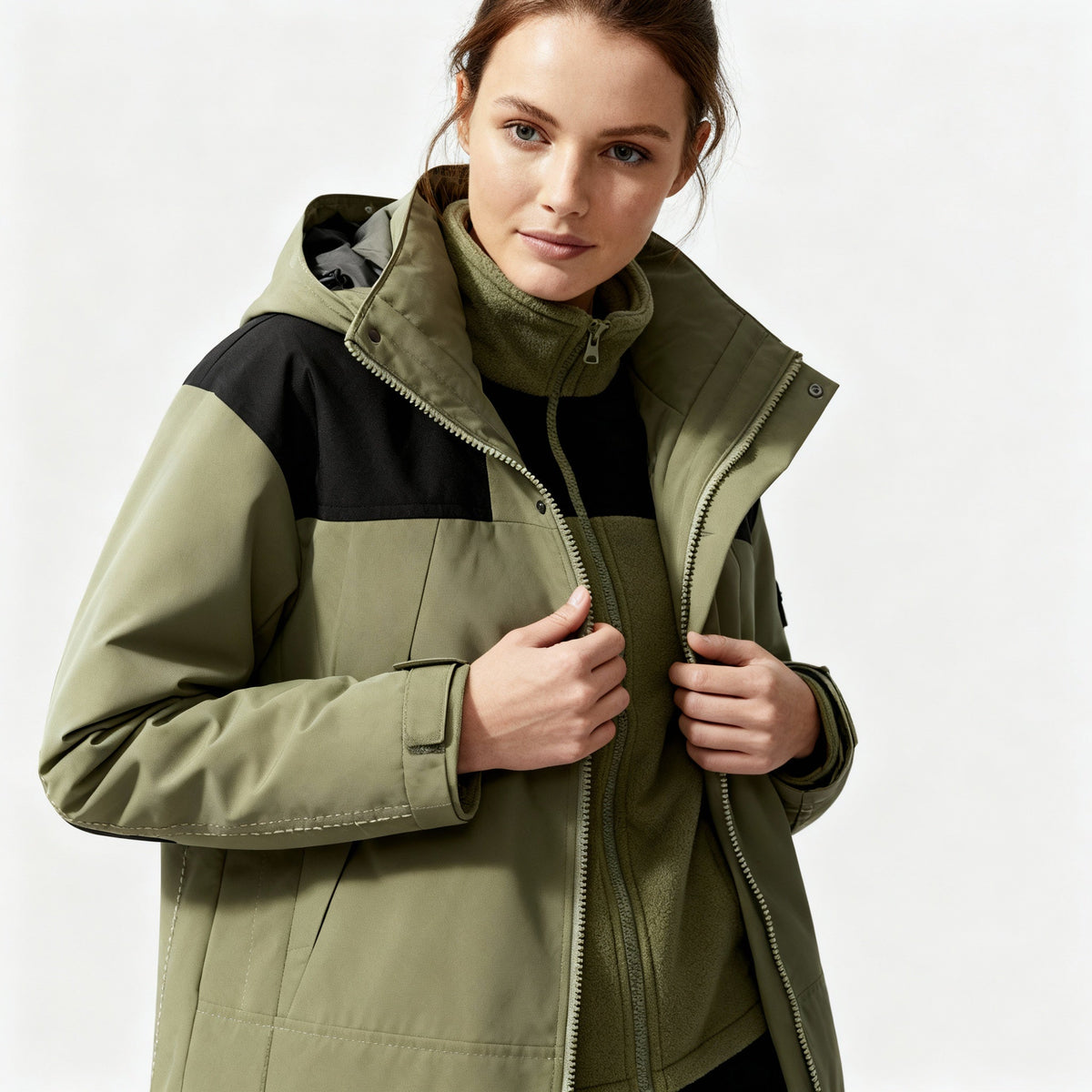 Brune - Veste 3-en-1 Polaire Hiver