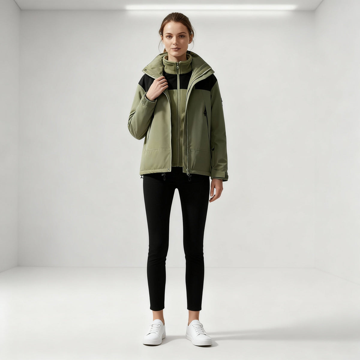 Brune - Veste 3-en-1 Polaire Hiver