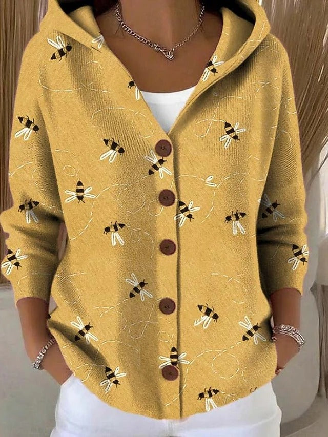 Sandrine - Cardigan Oversize Imprimé Artistique