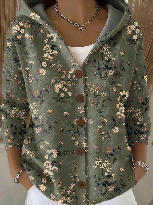 Sandrine - Cardigan Oversize Imprimé Artistique