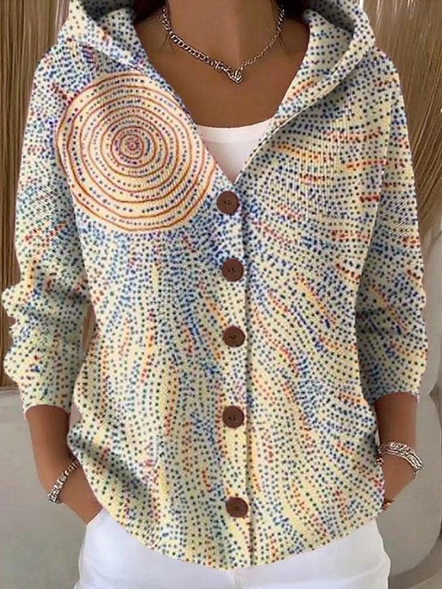 Sandrine - Cardigan Oversize Imprimé Artistique