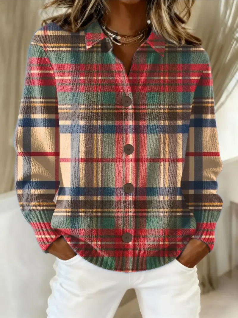 Jade - Cardigan Carreaux Maille Légère