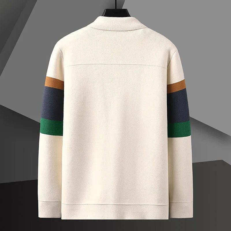 Jérôme - Cardigan Boutonné Poches Colorblock