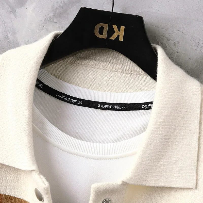 Jérôme - Cardigan Boutonné Poches Colorblock