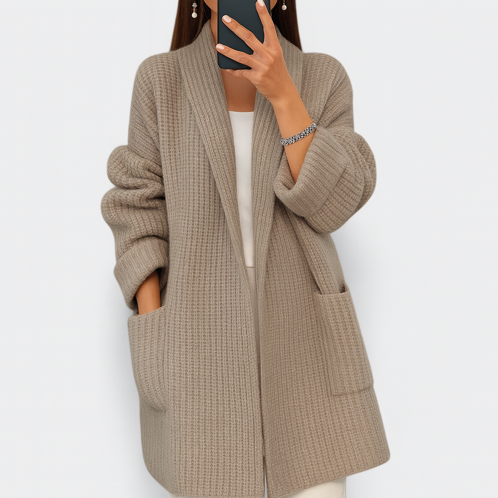 Cardigan cachemire femme coupe ample - Camel