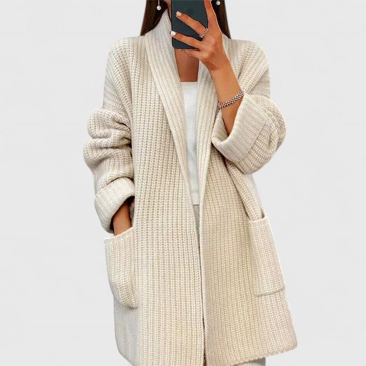 Cardigan cachemire femme coupe ample - Beige
