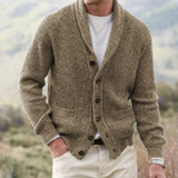 Cardigan Col V Homme en Laine Boutonné Vintage