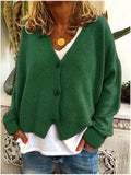 Cardigan chaud femme en maille léger manches longues