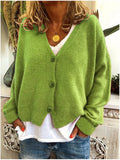 Cardigan chaud femme en maille léger manches longues