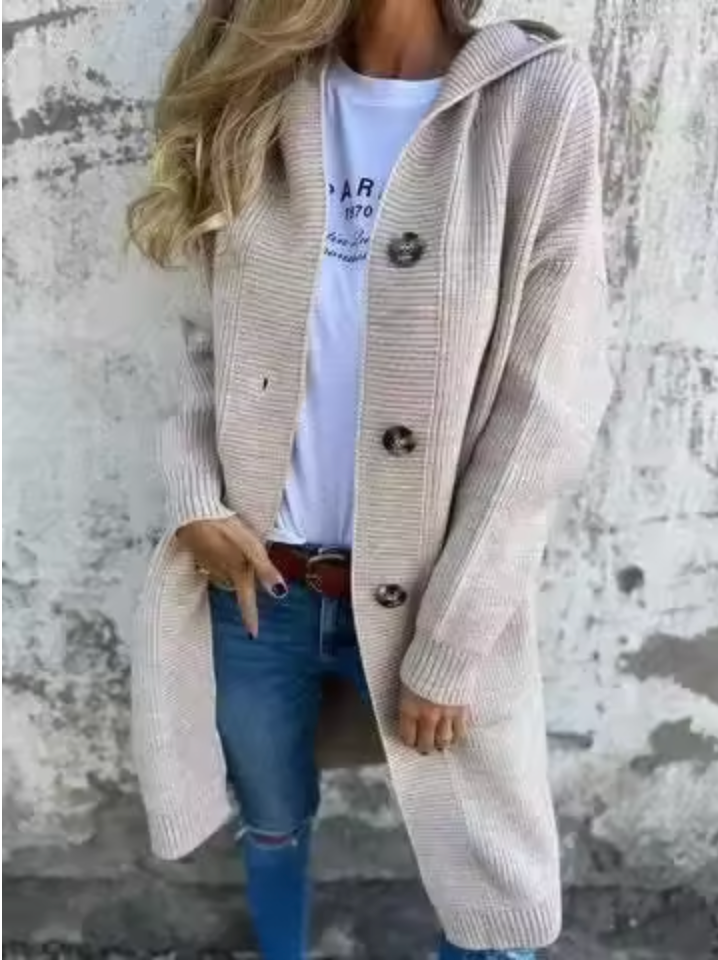 Cardigan Long Femme Maille Souple Coupe Fluide