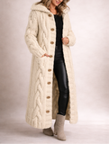 Cardigan long oversize femme maille torsadée - Beige
