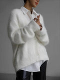 Cardigan maille côtelé boutonné - Blanc