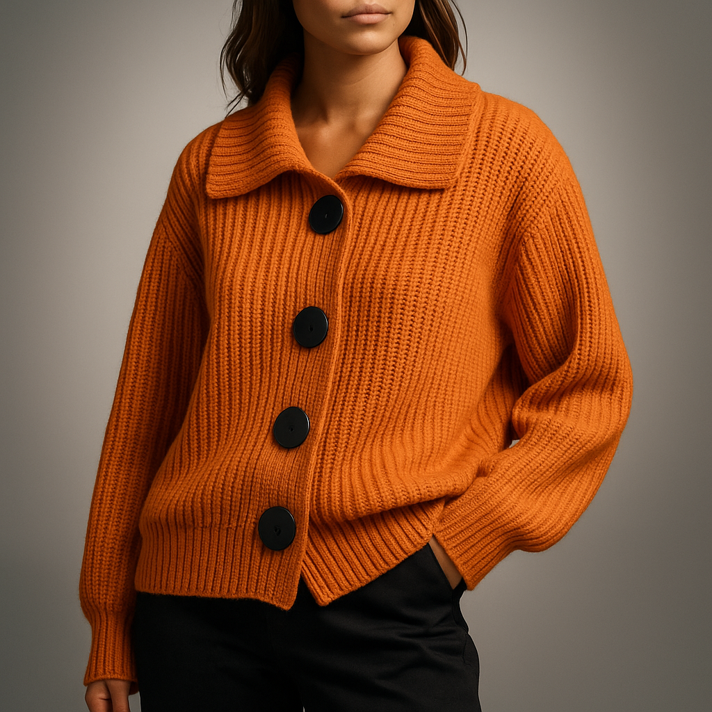 Albane - Cardigan Maille Côtelée Oversize