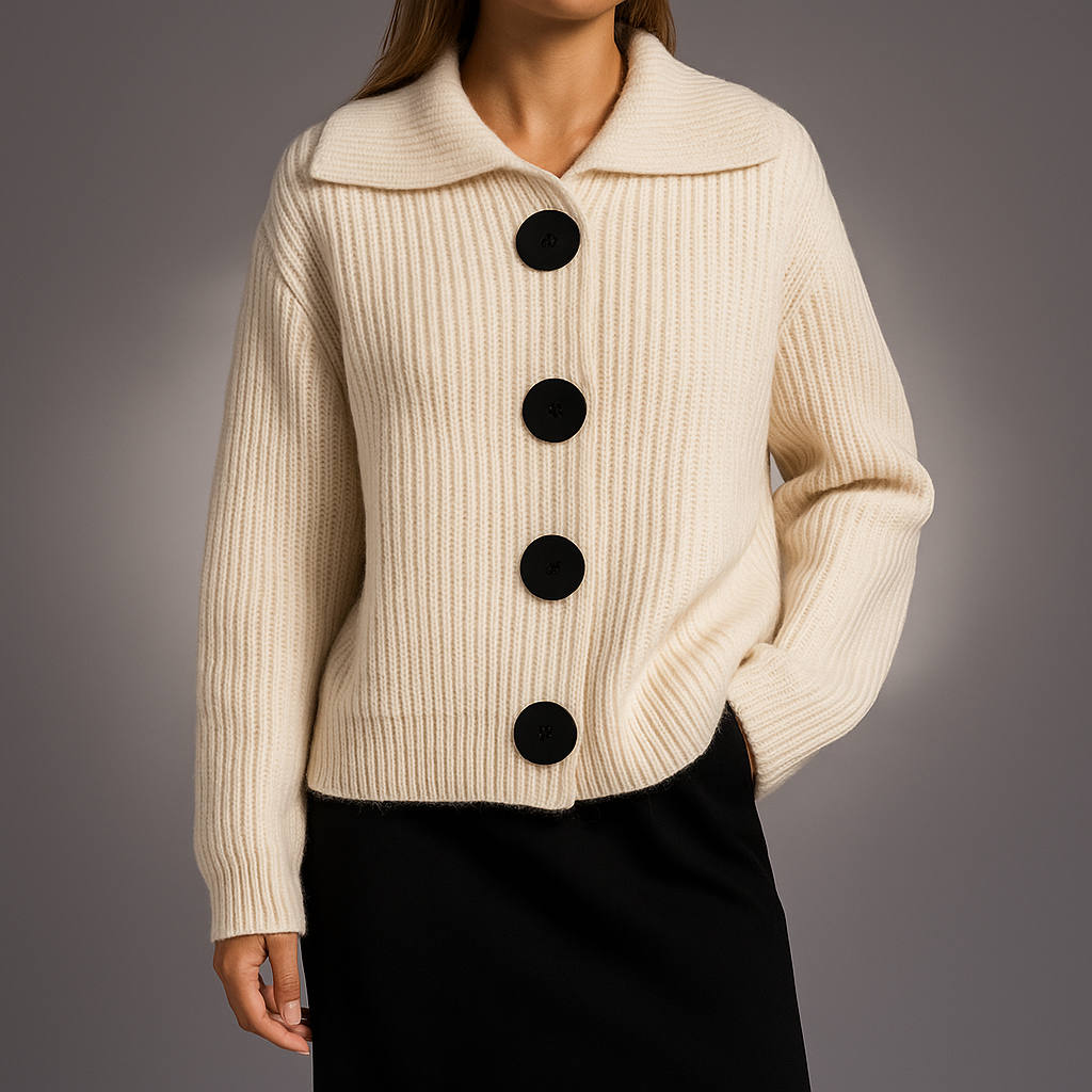Albane - Cardigan Maille Côtelée Oversize