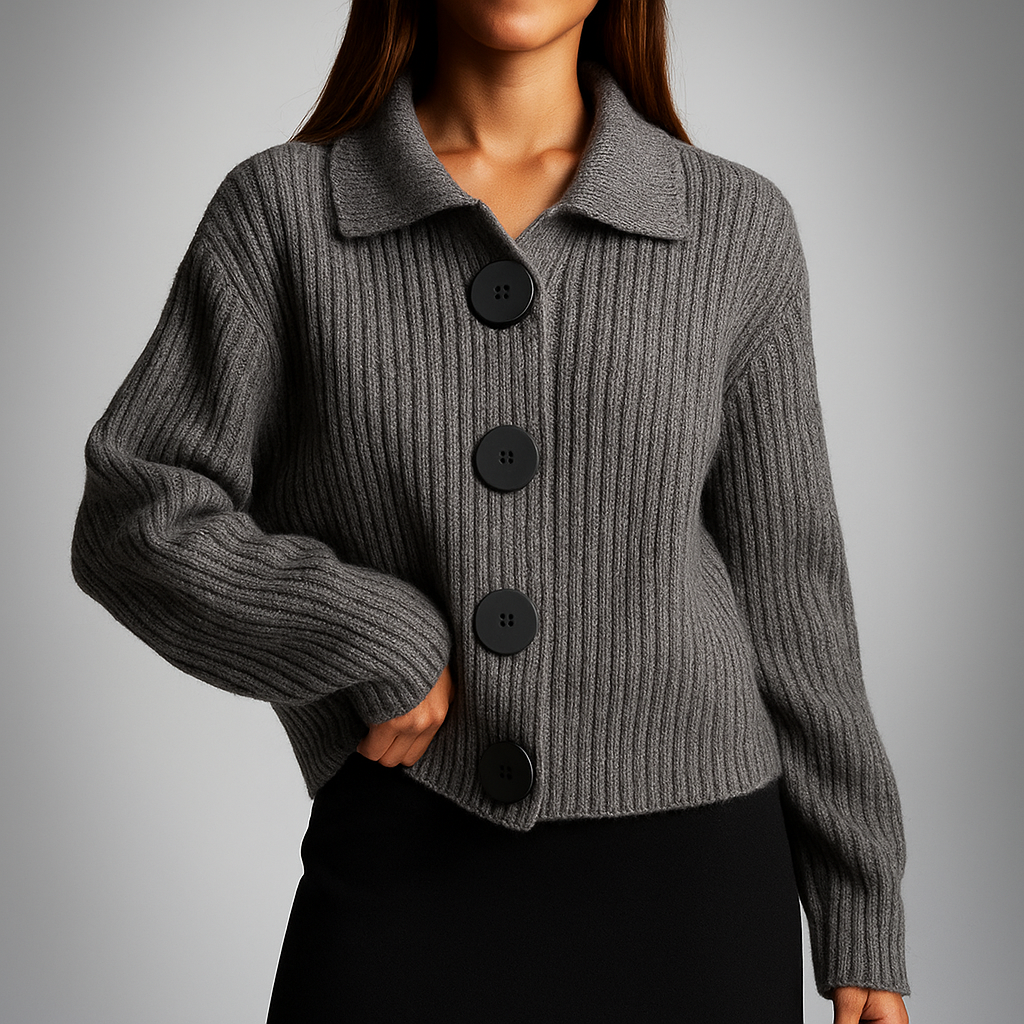 Albane - Cardigan Maille Côtelée Oversize