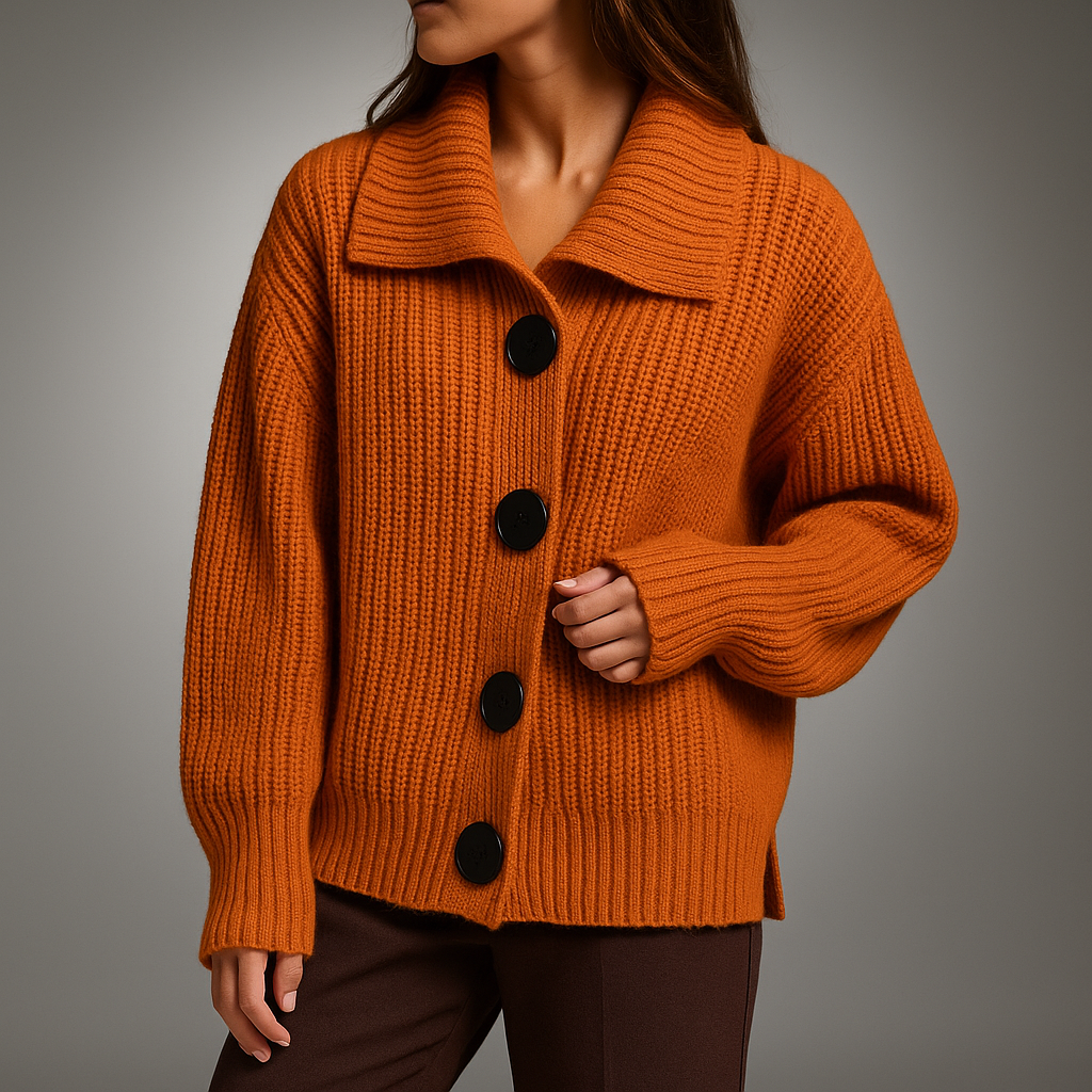 Albane - Cardigan Maille Côtelée Oversize