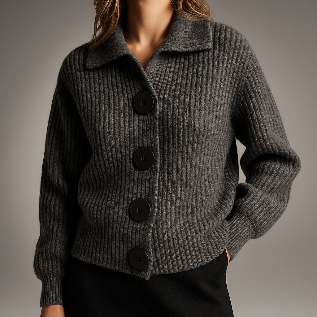 Albane - Cardigan Maille Côtelée Oversize