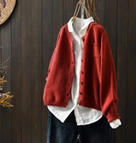 Cardigan oversize femme gilet long à poches en maille